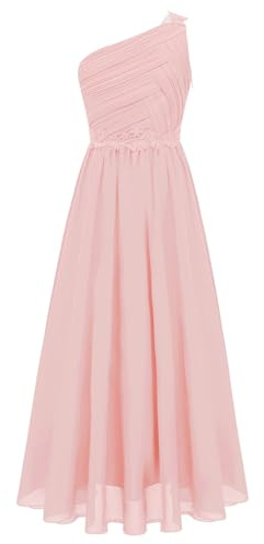 iiniim Enfant Fille Robe Demoiselle d'honneur Mariage Robes De Baptême Soirée Cocktail Anniversaire Une Épaule Robe Cérémonie 6-16 Ans