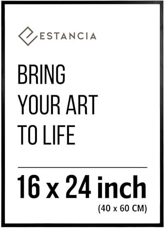 Estancia Cornice Portafoto Legno Nero 40x60 cm con Vetro Plexi Infrangibile | 40 x 60 cm per Ritratto Moderna 60x40 cm