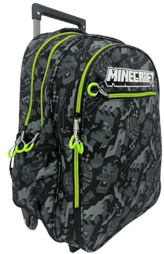 PRESTIGE & DELUXE Trolley Sac à dos d'école compatible avec Minecraft 46 cm haut de gamme pour enfant école primaire moyenne, multicolore, standard, Trolley
