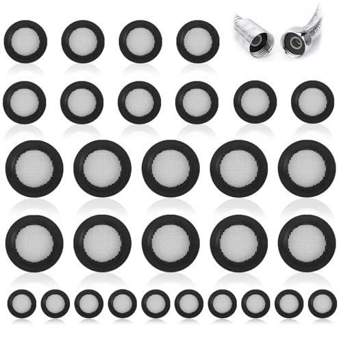 TIANLIN junta Filtro 30 Piezas 3/4 1/2 1 Grifo Ducha, Goma Arandelas Filtro Grifos Mangueras