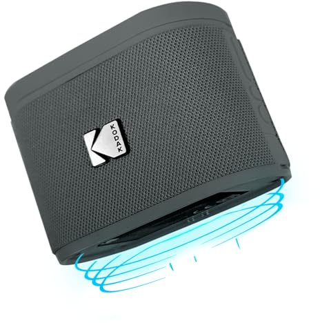 KODAK SOUNDBRIX - Altavoz portátil inalámbrico – Conexión de hasta 100 Altavoces – Muelle magnético y Sonido Potente 5 W – 3H de duración – Gris