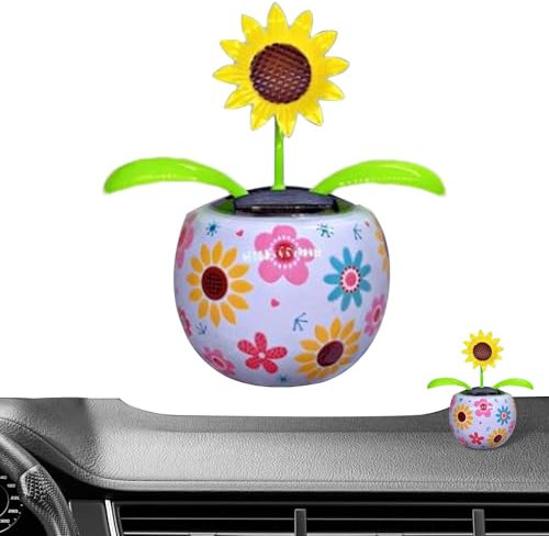 Doiyislem Wackelblume Solar - Wackelfigur Blumes, Solarbetriebenes Schwingendes Animiertes Tänzerspielzeug, Deko Fensterbank Auto Dekoblume, Für Auto Armaturenbrett Haus Büro Schreibtisch Dekoration