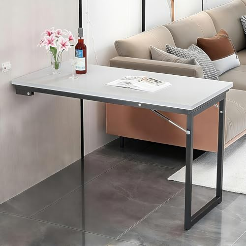Ddasam Mesa Abatible Pared Plegable Cocina - Escritorio Compacto, Diseño Minimalista para Espacios Pequeños, Fácil Montaje