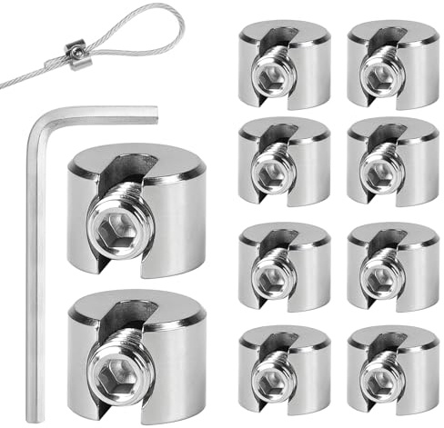 MIGUBIGU 10 PCS Morsetto per Cavo Acciaio 6 mm M10, Clip per Fune Metallica con Chiavi Inglesi, Morsetti per Cavi Acciaio, per Fune di Acciaio, Tendicinghi, Tenda Fissa