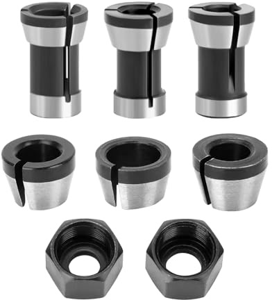 Adaptador de portabrocas de enrutador, 6 mm, 6,35 mm, 8 mm, adaptador de sujeción de portabrocas con tuerca de pinza para carpintería, máquina de grabado CNC, fresadora eléctrica