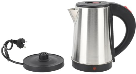 Riuulity Bouilloire électrique en Acier Inoxydable 800 W, Prise UE 0,8 L 220 V, Marmite à Eau à ébullition Rapide avec Caractéristiques de sécurité pour la Maison et le Bureau