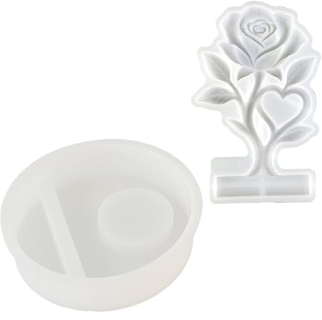 Lerpwige Easy Operations Heart Rose Silicone for Fast Making Plasters Crafting and Soap Molding User Friendly Craft