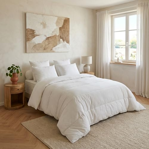 DODO - Couette Très légère PureNuit 240x260 cm - Garnissage Fibre Creuse Siliconée 100g/m² - Aération - Anti-acariens - Enveloppe 100% Coton - Lit 2 Personnes