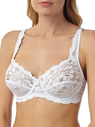 Marlon Women's Sarah Lace Underwired Bra, White, 42C