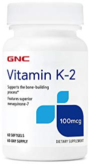 GNC Vitamin K-2 100mcg, Supports Bone-Building Process, 60 Softgels