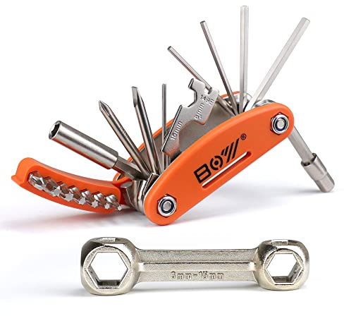 Multitool Wrench Set for Bike Tools, 16 in 1 Bicycle Multitool with 10 in 1 Bone Wrench, Multi Function Accessories Set, Must-Have for Cyclist for Emergency/Repairs/Removing/Replacing/Maintenance/Gift