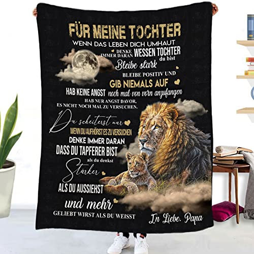 Tospass Kuscheldecke Personalisierte Decke An Meine Tochter Decke Von Papa Flanell Briefdecke Positiv Ermutigen Nachricht Brief Decke Tv-Decken Weiche Fleecedecke Sofa Reisen 150x200 cm