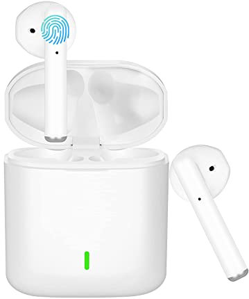HAJIMA Cuffie Bluetooth, Cuffie Wireless con Microfono, Auricolare bluetooth senza fili, Cuffie In-Ear Impermeabili Con Microfono Stereo In-Ear Cuffie Wireless, 24 ore Tempo di Gioco, Controllo Touch