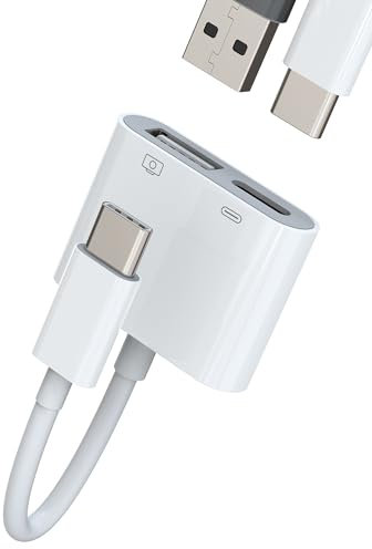 USB-C to USB Adapter for Apple iPhone15 Pro Max Plus for iPad Air Mini Macbook Compatible for Samsung Galaxy(2in1) Type Dongle OTG Charger Cable Accessories Thunderbolt Charging Converter Mouse Port