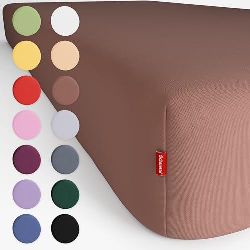 Schuette® Topper Spannbettlaken • 70x200 cm • Wow! Kollektion: Espresso Yourself (Braun) • 100% Superfluff Baumwolle, Blickdicht, Faltenfrei • mit Rundumgummi • Matratzenhöhe bis 15 cm