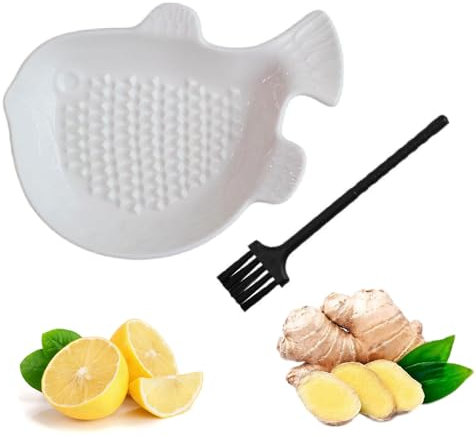 Jadin Grattugia Formaggio, Grattugia con Contenitore, Grattugia in Ceramica con Spazzola, Grattugia per Zenzero, Grattugia per Aglio, Adatto per Mele, Pere, Carote, Cetrioli, Lavabile in Lavastoviglie