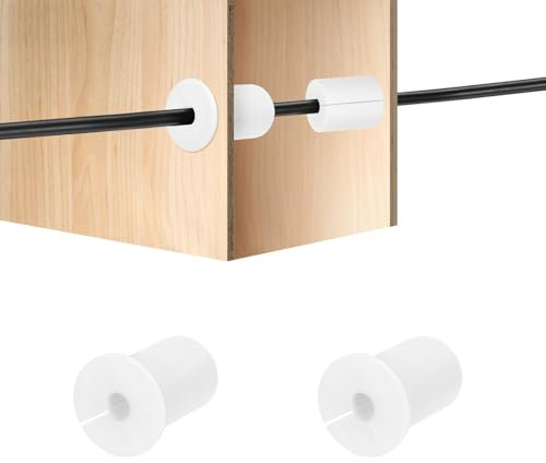 HiPicco 2Pcs Wall Grommets for Cables 1-Inch Silicone Cable Wall Bushing Feed Through Cable Routing Kit Accessories Wall Cable Pass Through for Ethernet with 7.5mm Hole, White