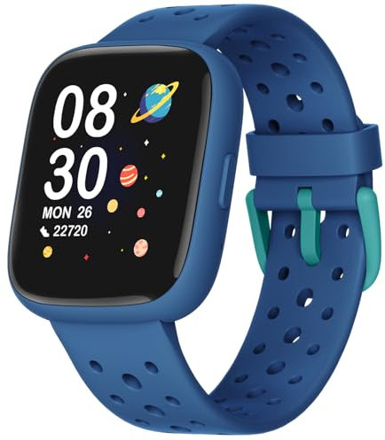 TICTIKY Smartwatch Kinder ohne Handy, Fitnessuhr Schrittzähler Kinder mit Herzfrequenzmesser, Schlaftracker, 80 Sportarten, IP68 Wasserdicht, Fitness Tracker mit Spiele, Kinderuhr Junge 5-10