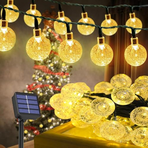 Probuk Catena Luminosa Solare per Esterno 5m 20 LED a Sfera, IP65, 8 Modalità di Illuminazione, Decorazione Giardino, Festa, Luce Calda, Luce Solare Giardino