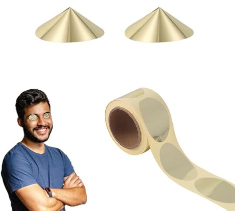 Gosknor 100pz Coni di Protezione per Gli Occhi, Adesivi Monouso per Occhiali da Lettino Abbronzante Copriocchiali Abbronzatura Senza Linee Accessori Estivi Lettini Abbronzanti (Oro)