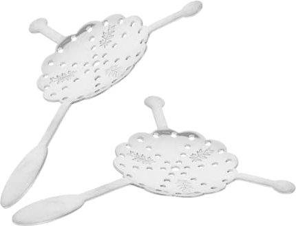 Mipcase 2 Piezas Cuchara De Absenta De Acero Inoxidable Fuente De Absenta Cuchara Con Filtro De Absenta Gotero De Absenta Cucharón Suministros De Barman Cuchara De Té Helado Ajenjo Plata