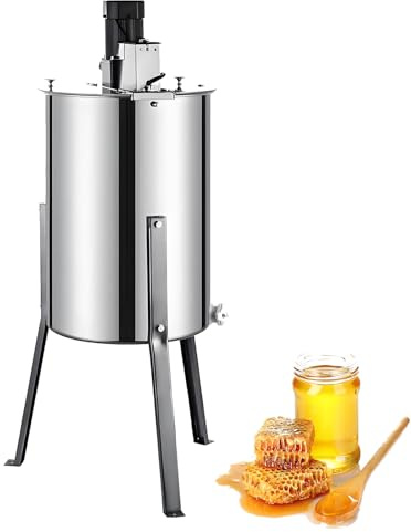 EpyGnom Estrattore di Mieles a Centrifuga 140w Estrazione Elettrica in Acciaio Inox Smielatore Apicoltura Radiale Coperchio Trasparente Attrezzatura per Apicoltura per Apicoltori Hobbisti 3Frame