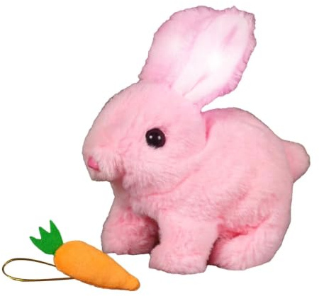 Realistic Bunny Interactive Plush Figures Hopping Robotic Animal Jumping
