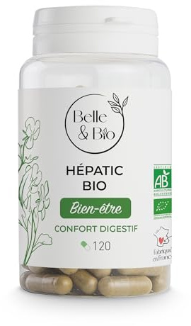DÉTOX DU FOIE & CONFORT INTESTINAL - HEPATIC BIO - Radis Noir, Pissenlit, Artichaut Bio certifiés - Action sur le foie - Cure 2 mois - Complément Alimentaire BELLE&BIO - Fabriqué en France