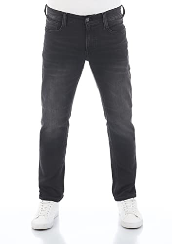 MUSTANG Jeans Herren Stretch lang Real X Oregon Tapered K Stretchhose Jeanshose Sweathose Denim Baumwolle, Größe:W 33 L 32, Farbauswahl:Black Denim (881)