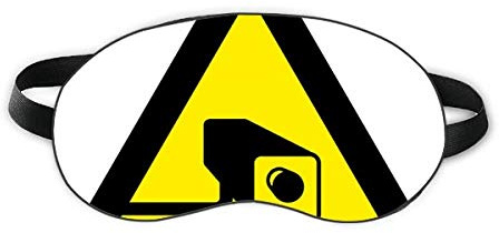 Warning Symbol Yellow Black Camera Triangle Sleep Eye Shield Soft Night Blindfold Shade Cover