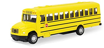 Coolplay Mini-Spielzeugauto-Simulationslegierung, Puckback-Schulbus für Kinder, Druckguss-Vechile-Modell, Lernspielzeug für Jungen und Mädchen, Gelb