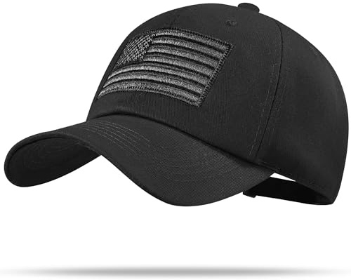 American Flag Hat, Adjustable Fit USA Baseball Cap for Men Women, Dad Hats, Outdoor Ball Caps for Casual Wear Black