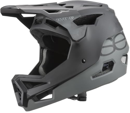 7 iDP P.23 ABS Full Face Mountain Biking Helmet - MTB Downhill & Enduro Cycling Helmet with 23 Vents, Crash Release Visor & Goggle Dock - Multiple Sizes & Colours (Black, L)