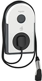Schneider Electric EVB3S22NC0M Pro AC Wallbox, 22kW, Ladesäule für Elektroautos, T2 Kabel, MID, 6mA, IP55, IK10, NFC/RFID Reader