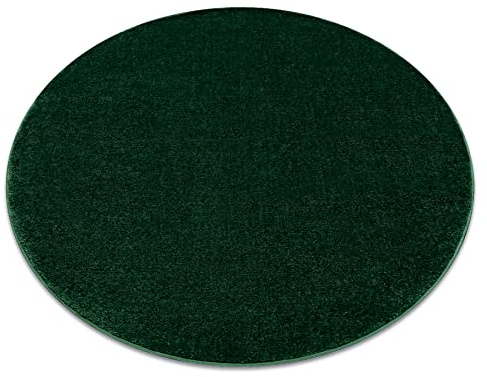 rugsx Teppich Softy waldgrün, grün, runder, glatt, einfarbig, für Zimmer, Wohnzimmer, Schlafzimmer, Kreis 200 cm