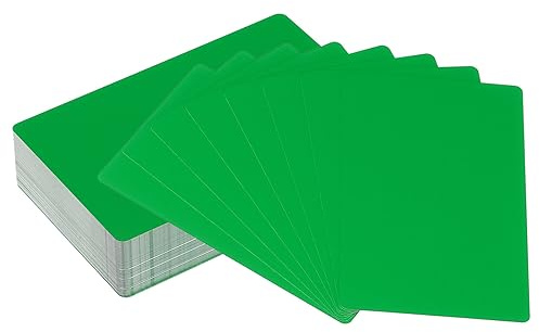 PATIKIL 100-pack visitkort i metall, 0,21 mm tjock 8,4 x 5,1 cm aluminiumlasergravering utskrivbart namnkort för anpassad gör-det-själv, grön