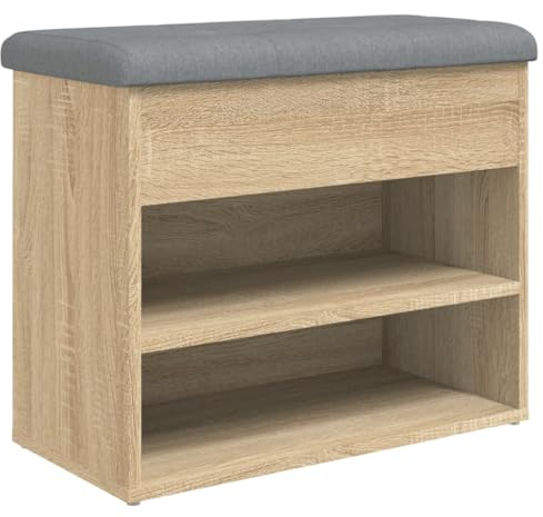 vidaXL Banco Zapatero Madera de ingeniería Roble Sonoma 62x32x50 cm