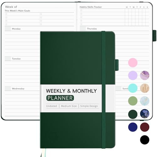 Undated Planner for 2026-2027, Forvencer Weekly Monthly Calendar Planner-A5