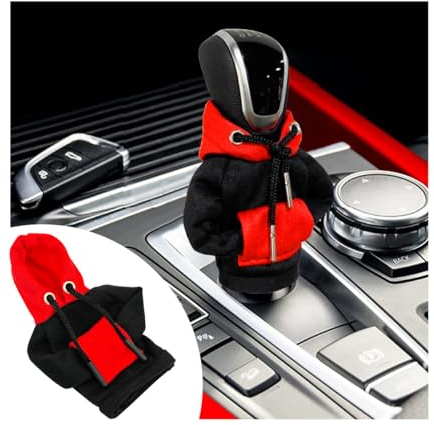 CGEAMDY 2 Stück Auto-Schaltknauf, Abdeckung für Schaltknauf, Dekoration geeignet für manuelle oder automatische Schalthebel (schwarz + rot)