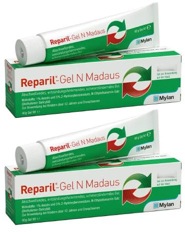 Reparil Gel N Madaus - Schmerzgel mit abschwellender, entzündungshemmender Wirkung | Schmerzsalbe für Rückenschmerzen durch Prellungen, Gelenkschmerzen uvm. | klinisch belegte Wirkung | Set (2x 100g)
