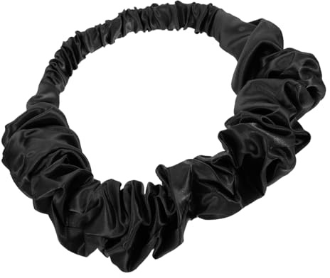 AOKWAWALIY Bandeau de bain pour femme - Noir - En satin - Pour le lavage du visage