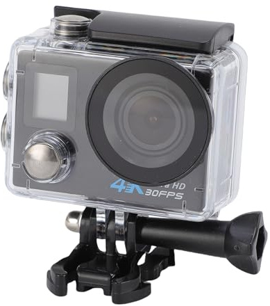 Nurnesy Caméra à Vélo 4K, Caméra sous-Marine Professionnelle avec étui à L'épreuve de l'eau, Appareil Photo Vlog Grand Angle à 170 Degrés, Fonction de Synchronisation WiFi pour Le