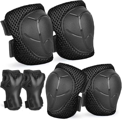 Kids Knee And Elbow Pads ,6pcs Wrist Guard Knee And Elbow Pads for Children, Kids Sports Protective Gear Set With Mesh Bag for Skateboard, Roller Skating, Biking, And Outdoor Multi-Sports