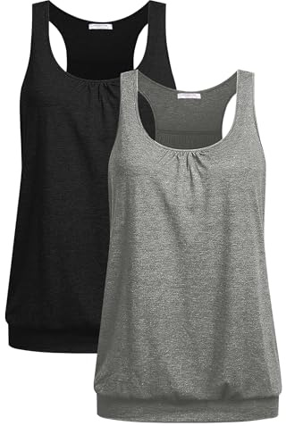 PINSPARK Tanktops dam racerback yoga sporttoppar ärmlös andningsbar fitness löpskjorta lös sittande muskelskjortor