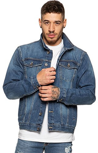 Enzo herr designer denimjacka västerländsk klassisk stil lastbilsförare vintage stil kappa
