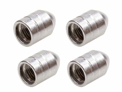 4X Ventilkappen Silber spitz im Patronen-Design passend für PKW, Quad, ATV, Roller, Motorrad – Ventil Kappen für Schraderventil/Autoventil – stylisches Zubehör
