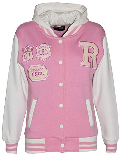 A2Z 4 Kids Mädchen Baseball Kapuzen Baby Rosa R Mode NYC/Fox - B.B Baby Pink_11-12