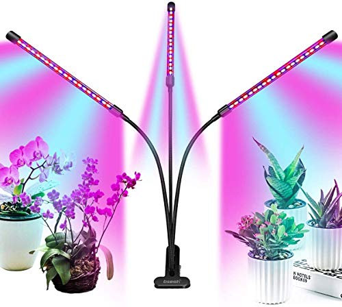 bseah Grow Light Plant Lights for Indoor Plants, Clip on with 3/9/12 H Timer, Full Spectrum Growing Lamp for Seed Starting (with AC Adapter)