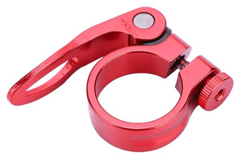 CX - Abrazadera de poste de aleación de aluminio de liberación rápida de 18 ciclos, repuesto para clip de tubo de 31,8 mm, 3 colores (rojo)