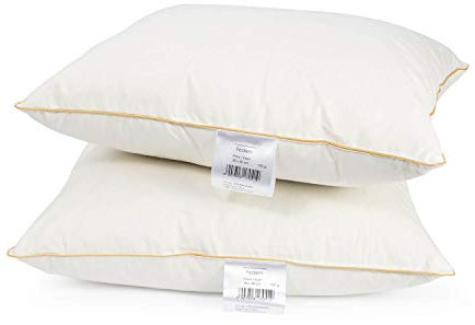 H&F Heimtextilien 2er Set Federkissen 50x50 cm | 700g Kissenfülung 100% Federn | Kissen mit OekoTex Zertifikat | Bezug: 100% Baumwolle